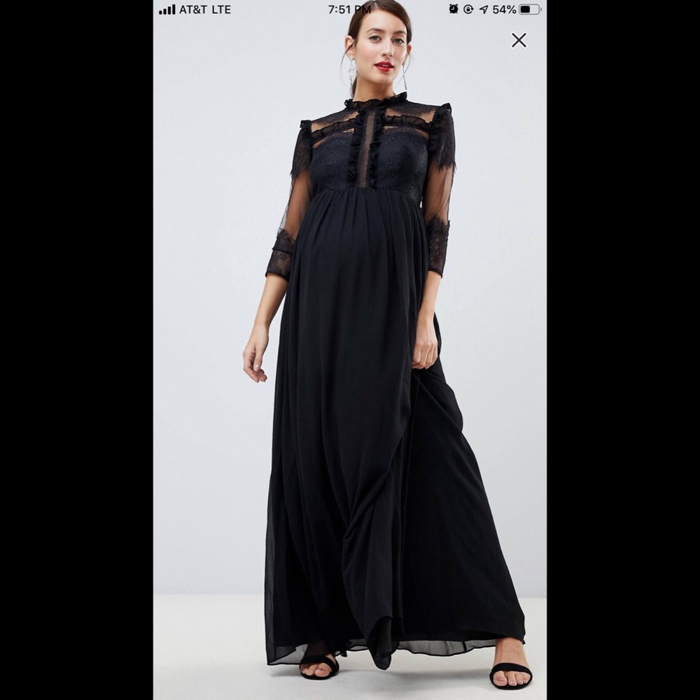 Black Lace Midi Dress